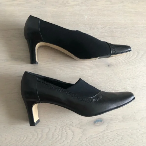 Amalfi by Rangoni Made in Italy Leather black heels - Picture 8 of 9